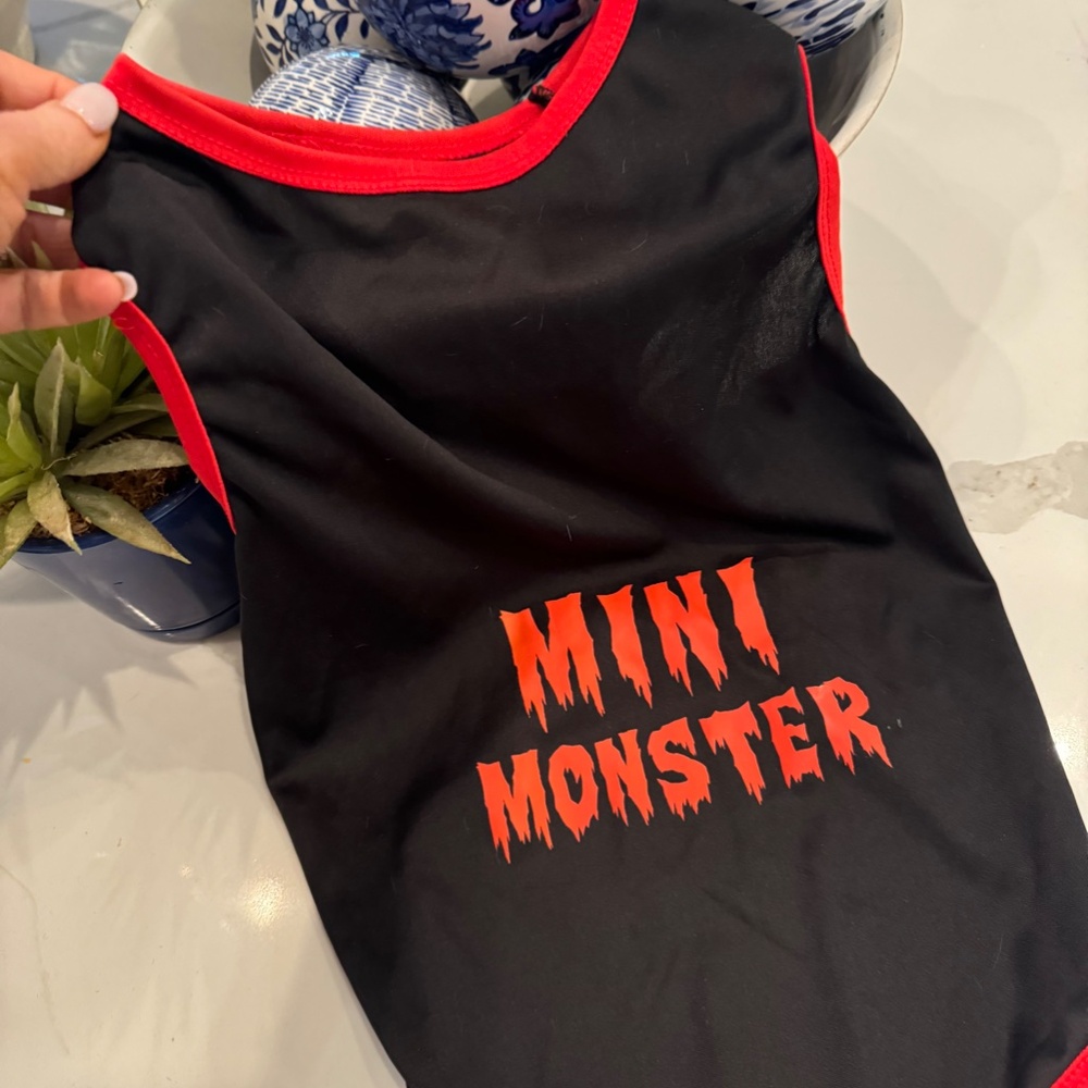 PAWZ LARGE/MEDIUM DOG COSTUME MINI MONSTER top to bottom 19" neck 11" pit to pi